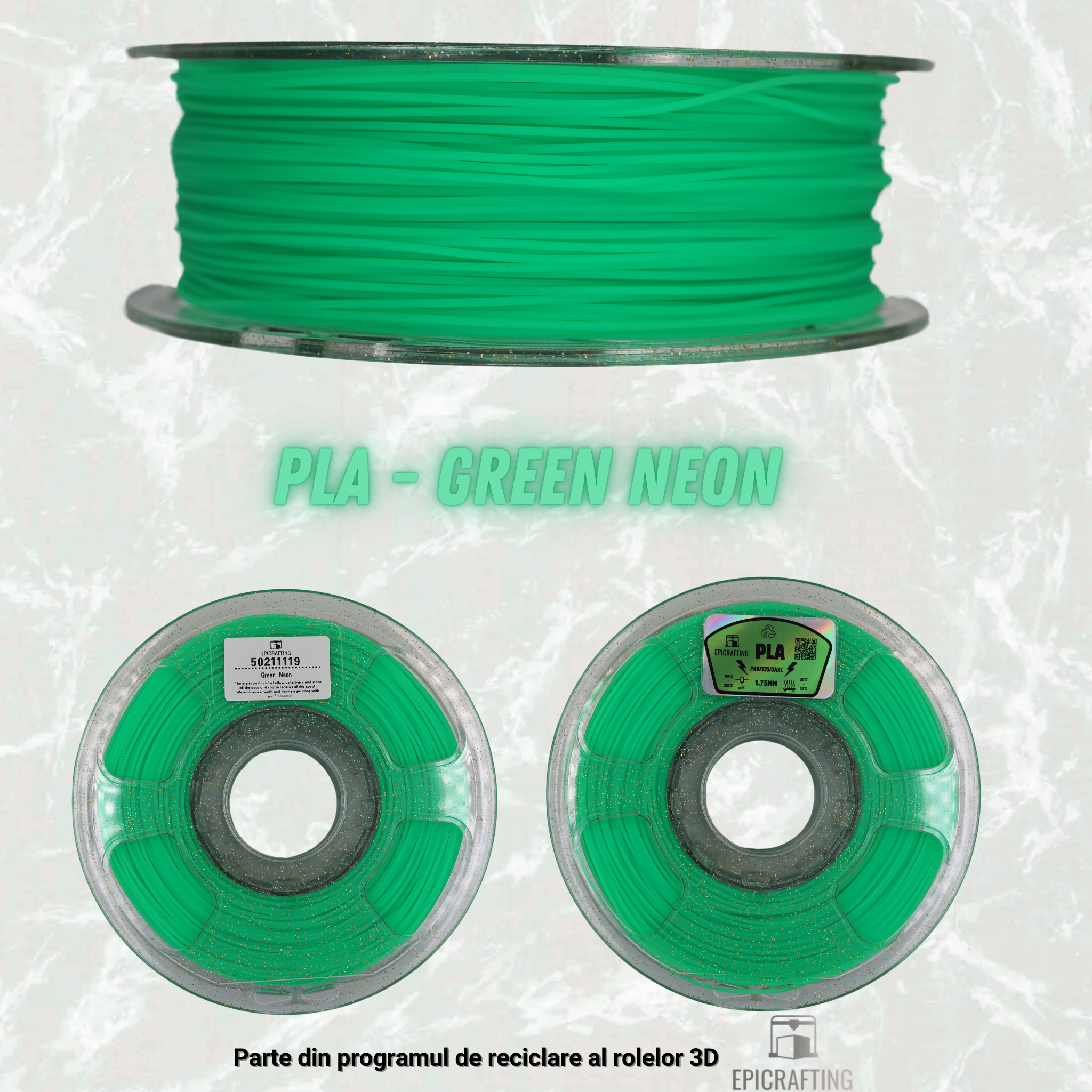 Filament 3D - PLA GREEN NEON / VERDE NEON
