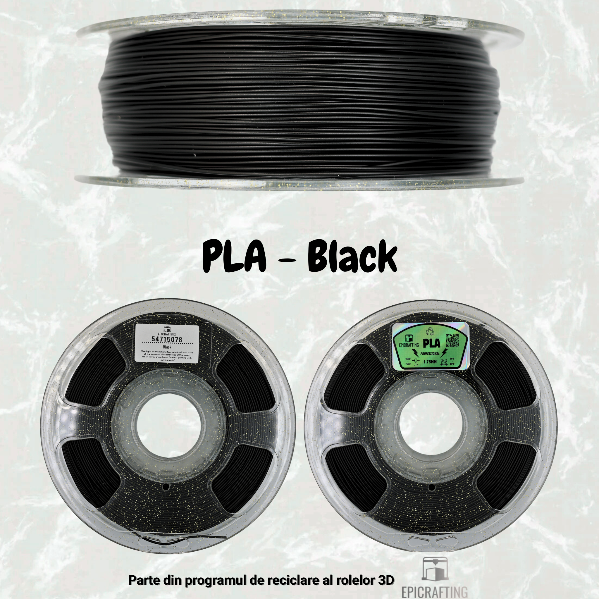 Filament 3D - PLA BLACK / NEGRU EpicPerfumes by #epicrafting