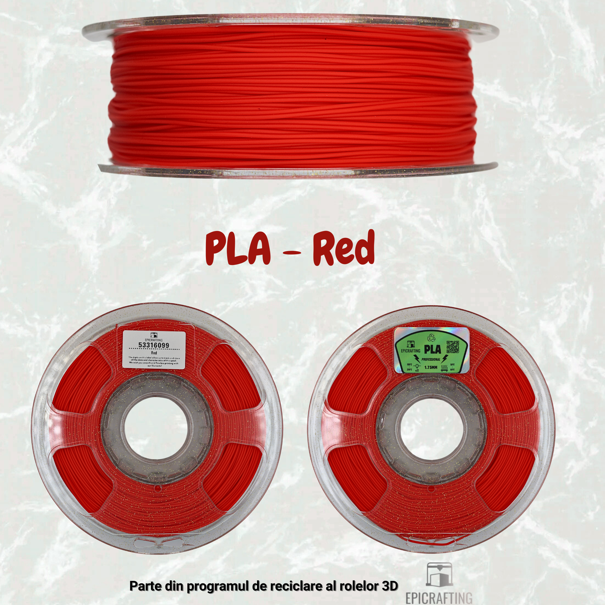 Filament 3D - PLA RED / ROSU EpicPerfumes by #epicrafting
