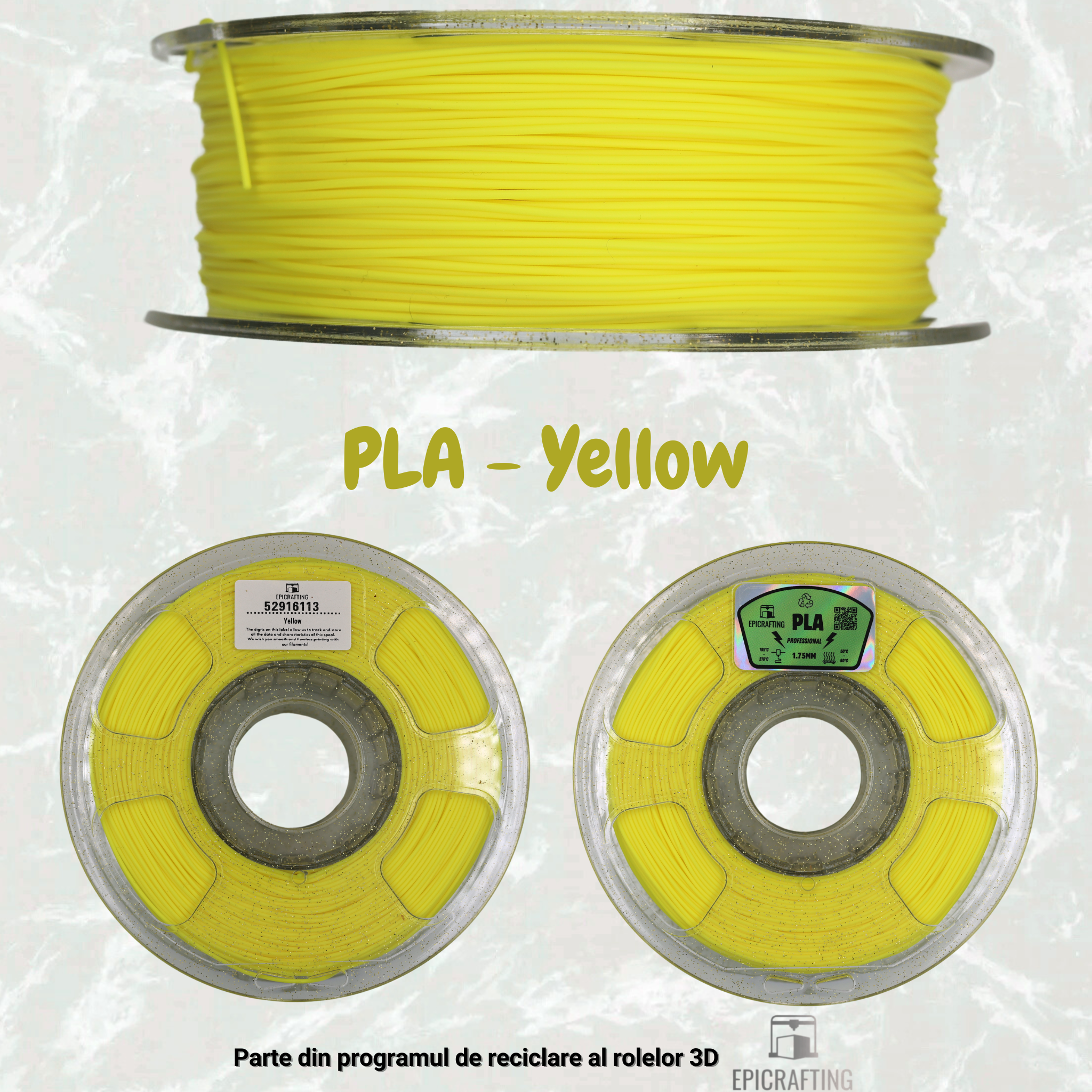 Filament 3D - PLA YELLOW / GALBEN