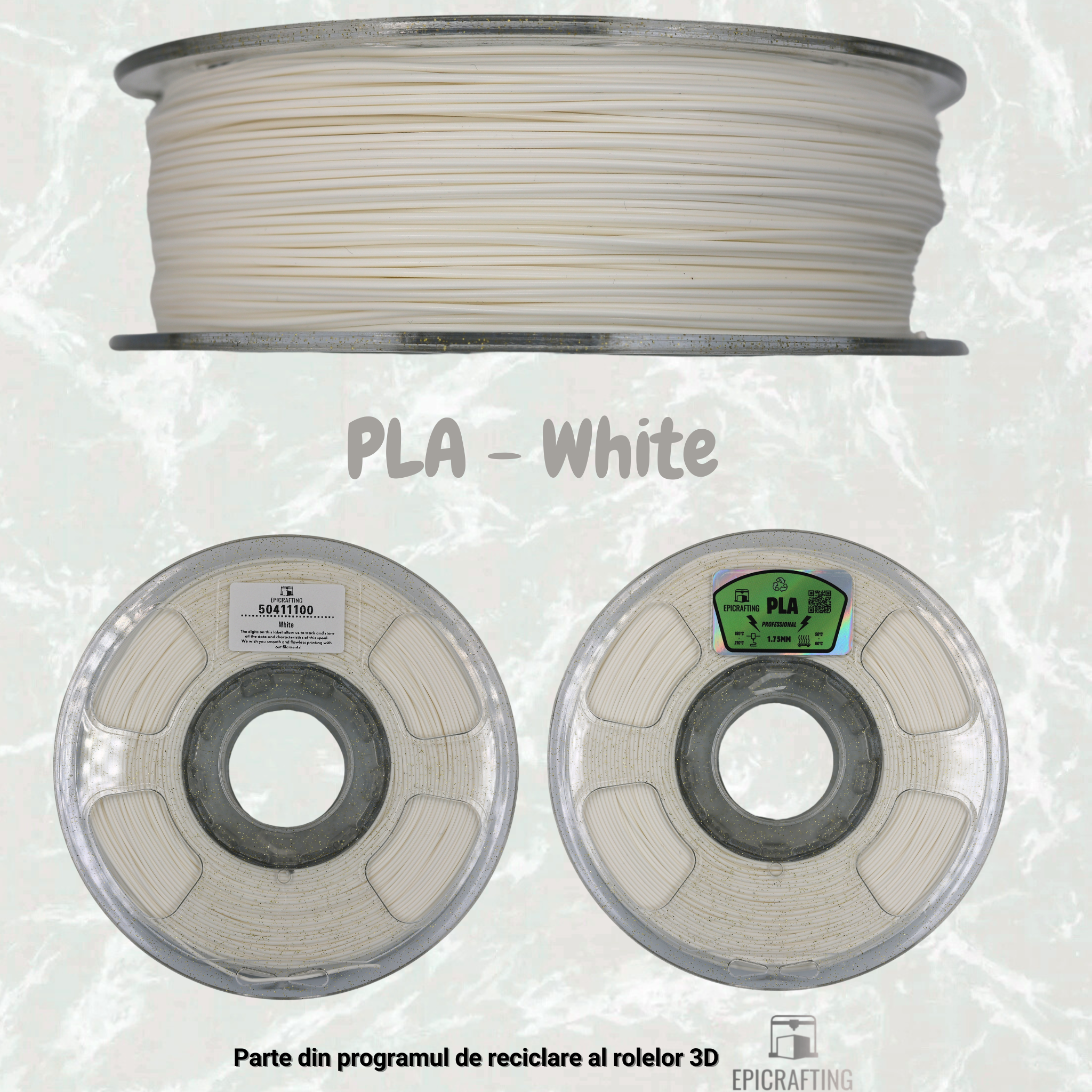 Filament 3D - PLA WHITE / ALB