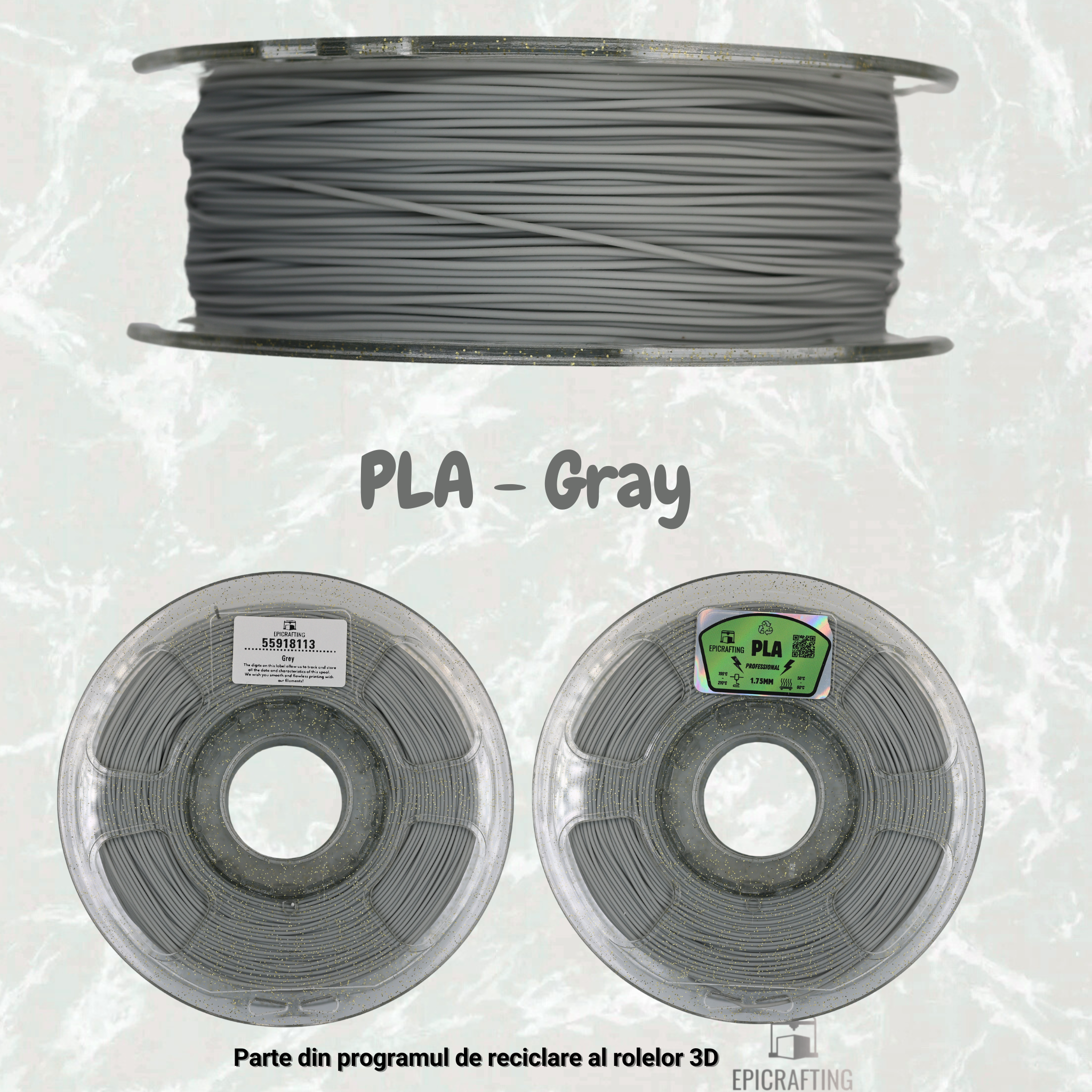 Filament 3D - PLA GRAY / GRI