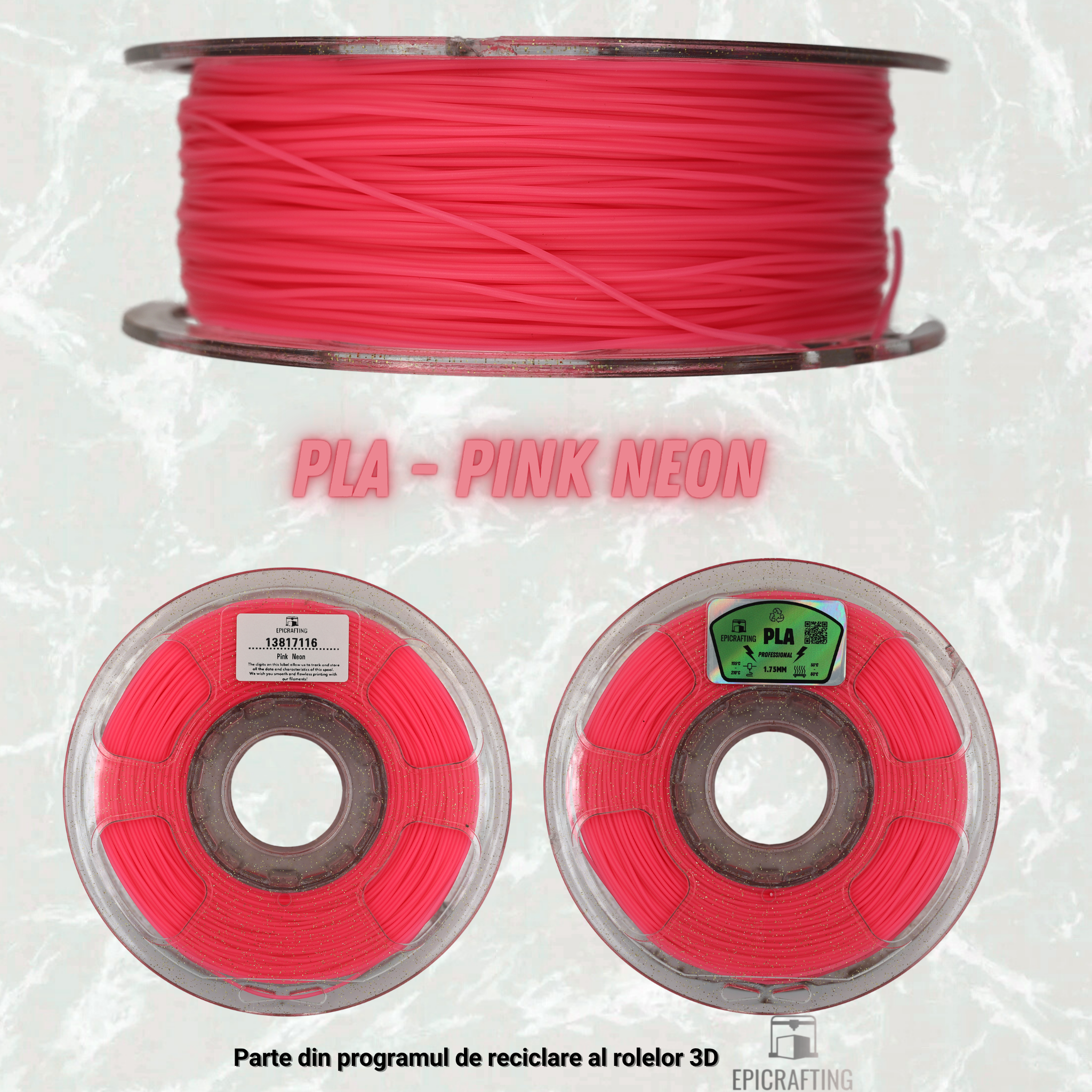 Filament 3D - PLA PINK NEON / ROZ NEON