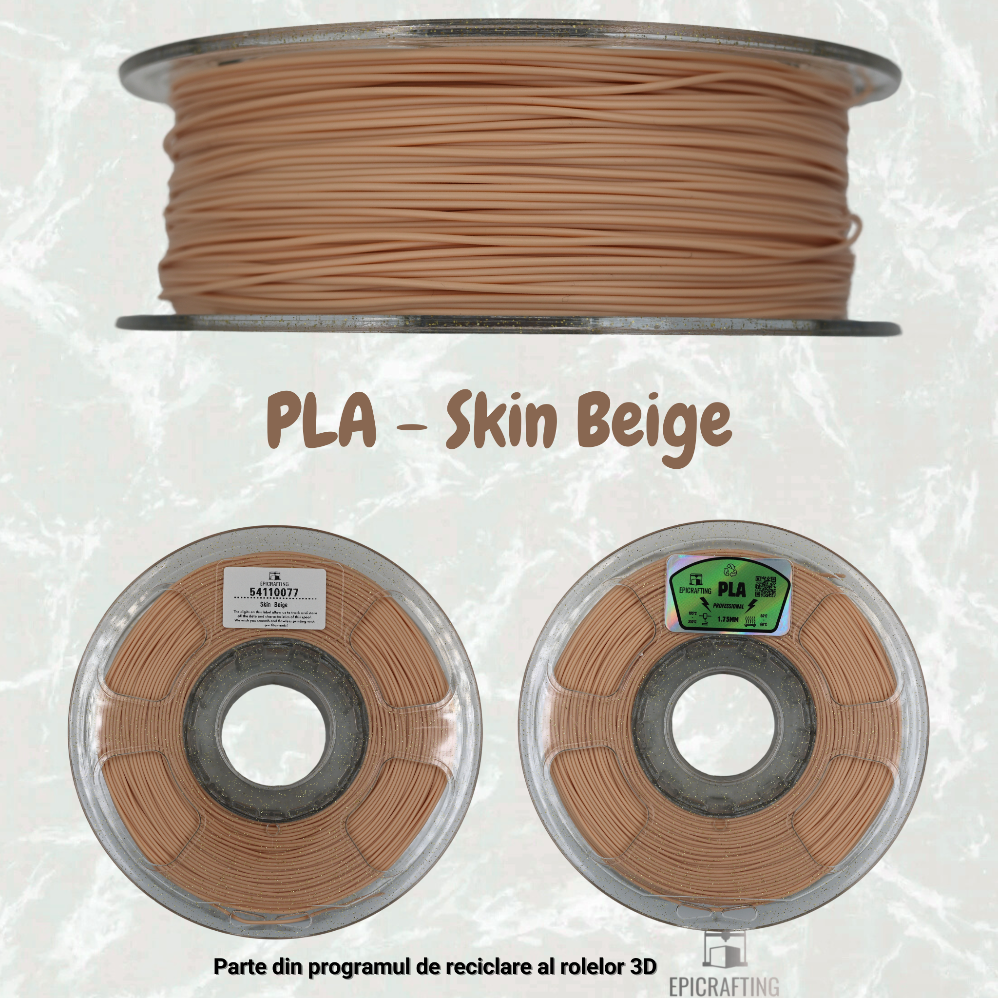 Filament 3D - PLA SKIN BEIGE / NUDE / CULOAREA PIELII