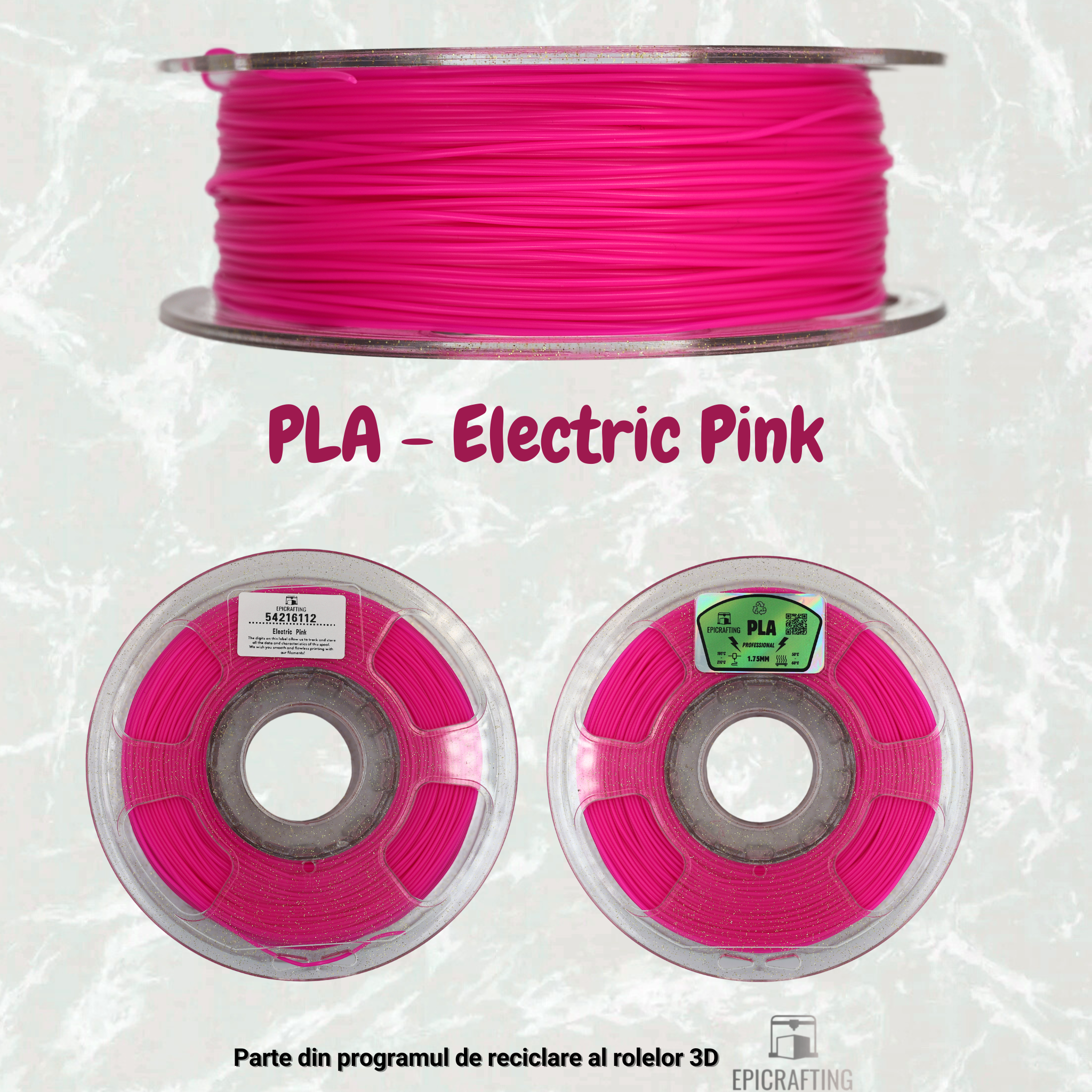 Filament 3D - PLA ELECTRIC PINK / ROZ ELECTRIC