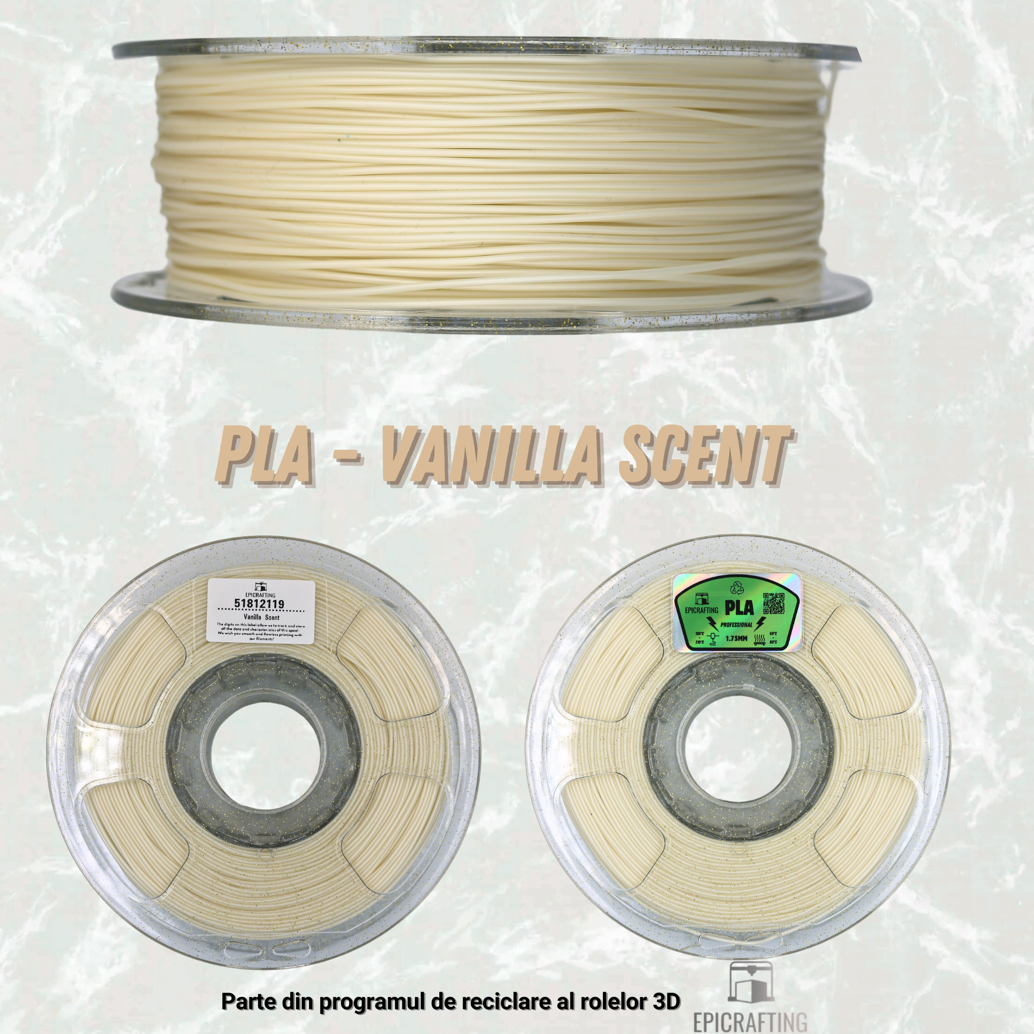 Filament 3D - PLA VANILLA SCENT / MIROS DE VANILIE EpicPerfumes by #epicrafting