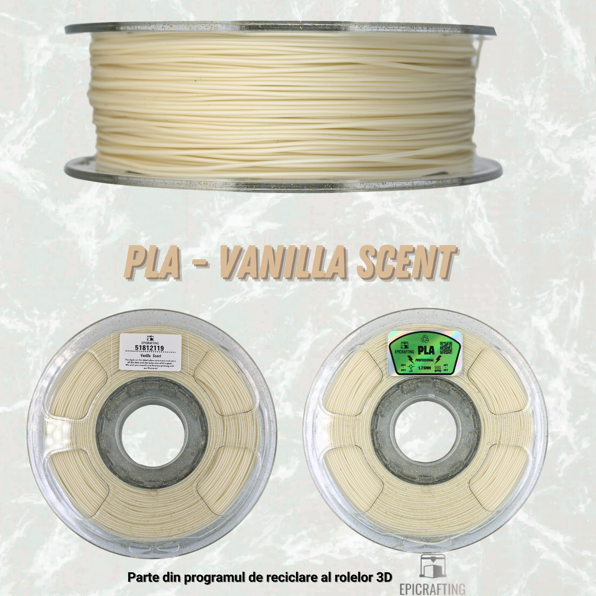 Filament 3D - PLA VANILLA SCENT / MIROS DE VANILIE EpicPerfumes by #epicrafting