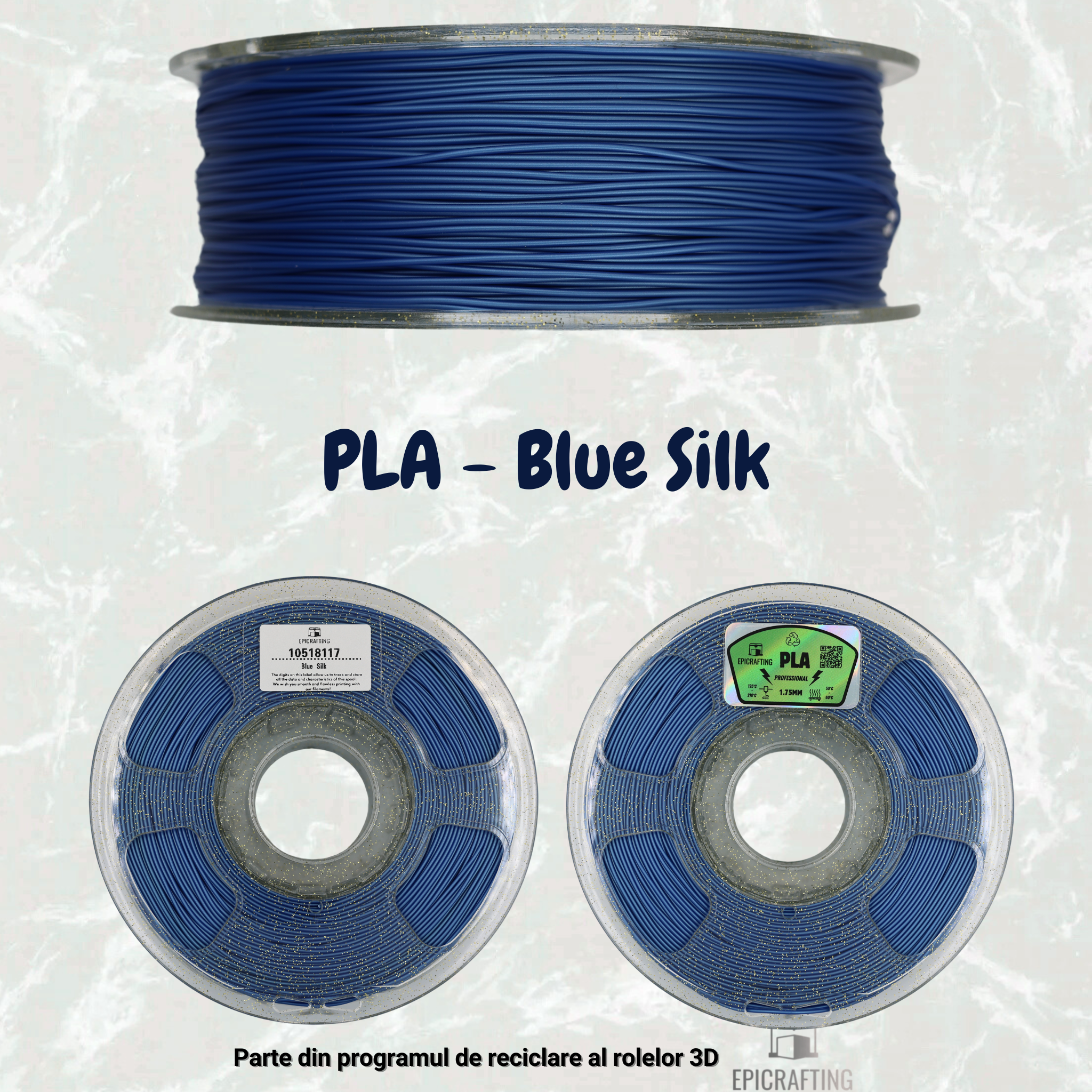 Filament 3D - PLA BLUE SILK / ALBASTRU SILK