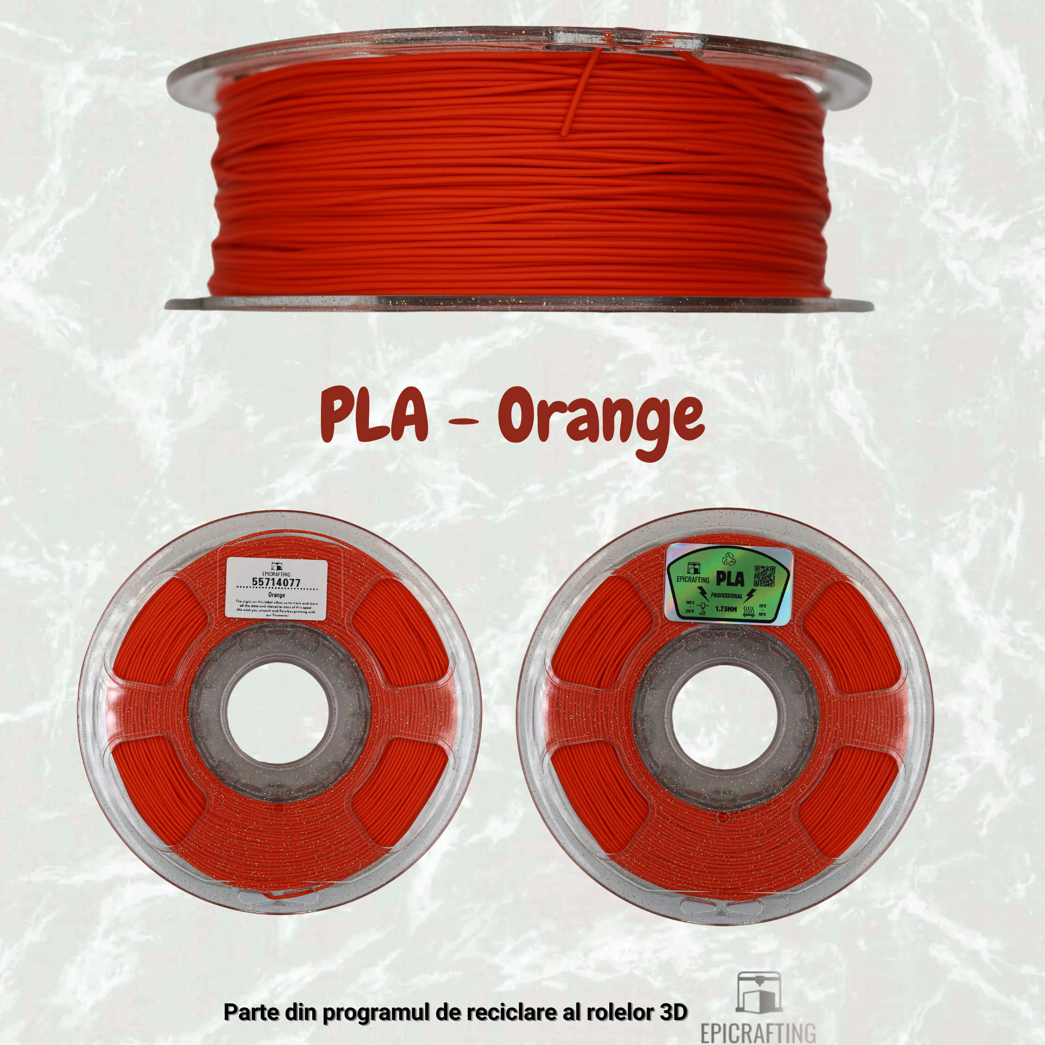 Filament 3D - PLA ORANGE / PORTOCALIU