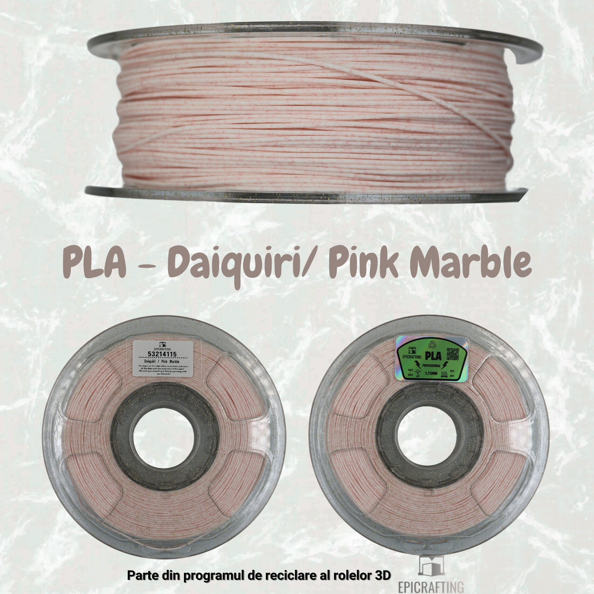 Filament 3D - DAIQUIRI / PINK MARBLE / MARMURA ROZ