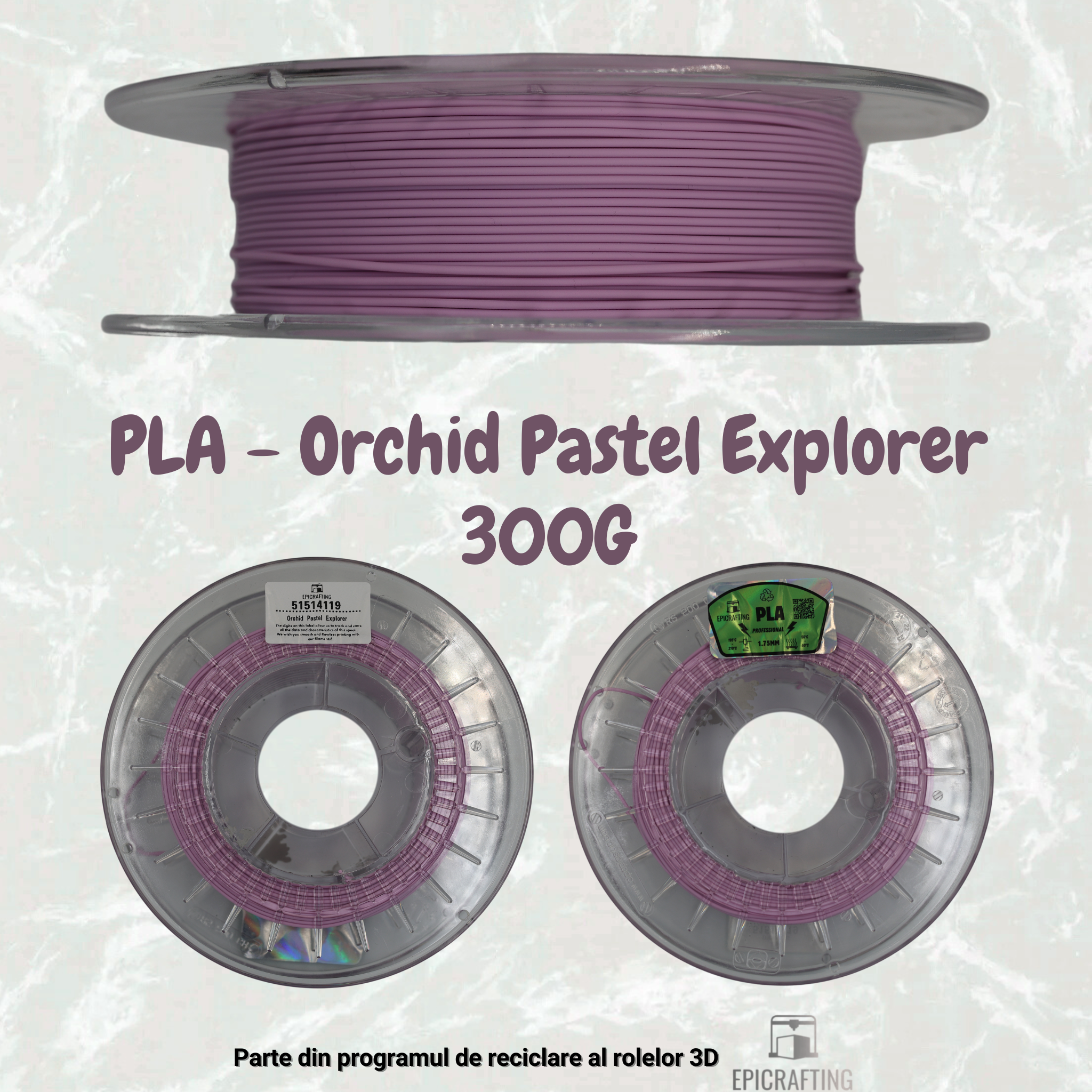 Filament 3D - PLA ORCHID PASTEL EXPLORER 300G / ORHIDEE 300G