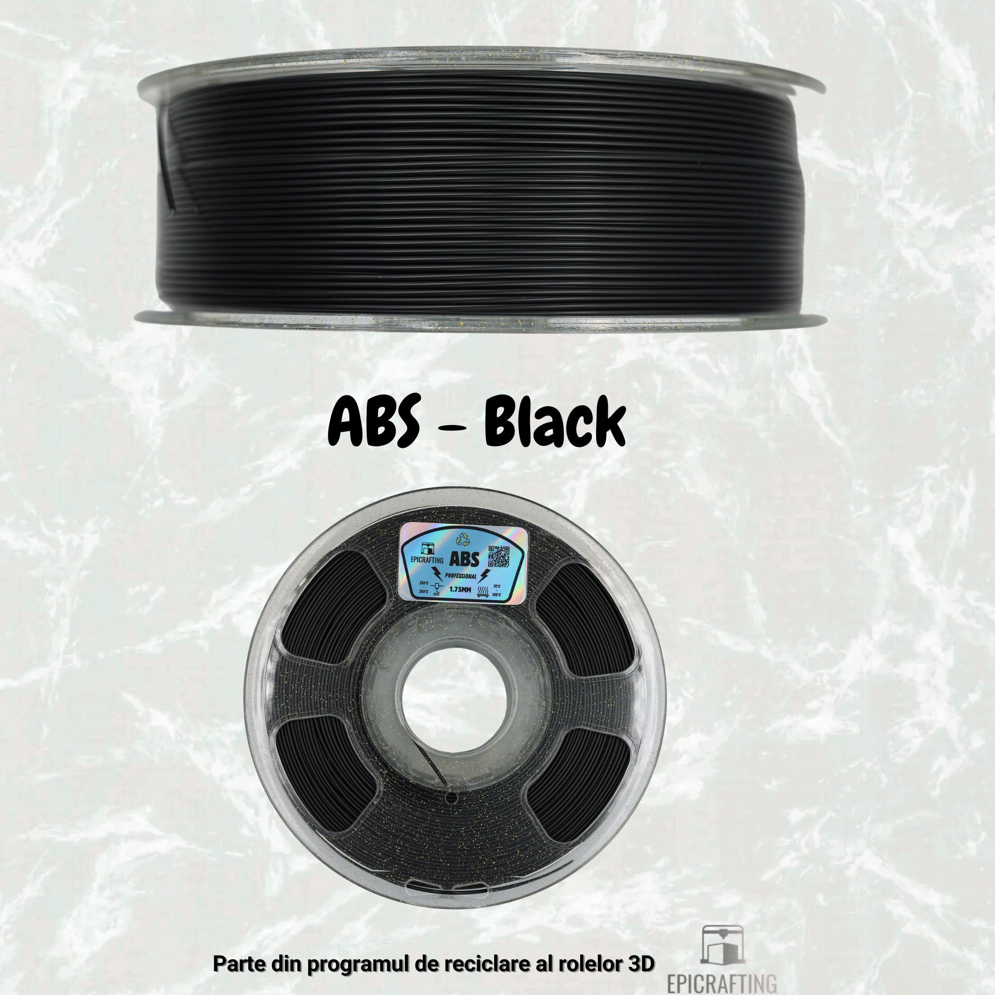 Filament 3D - ABS BLACK / NEGRU