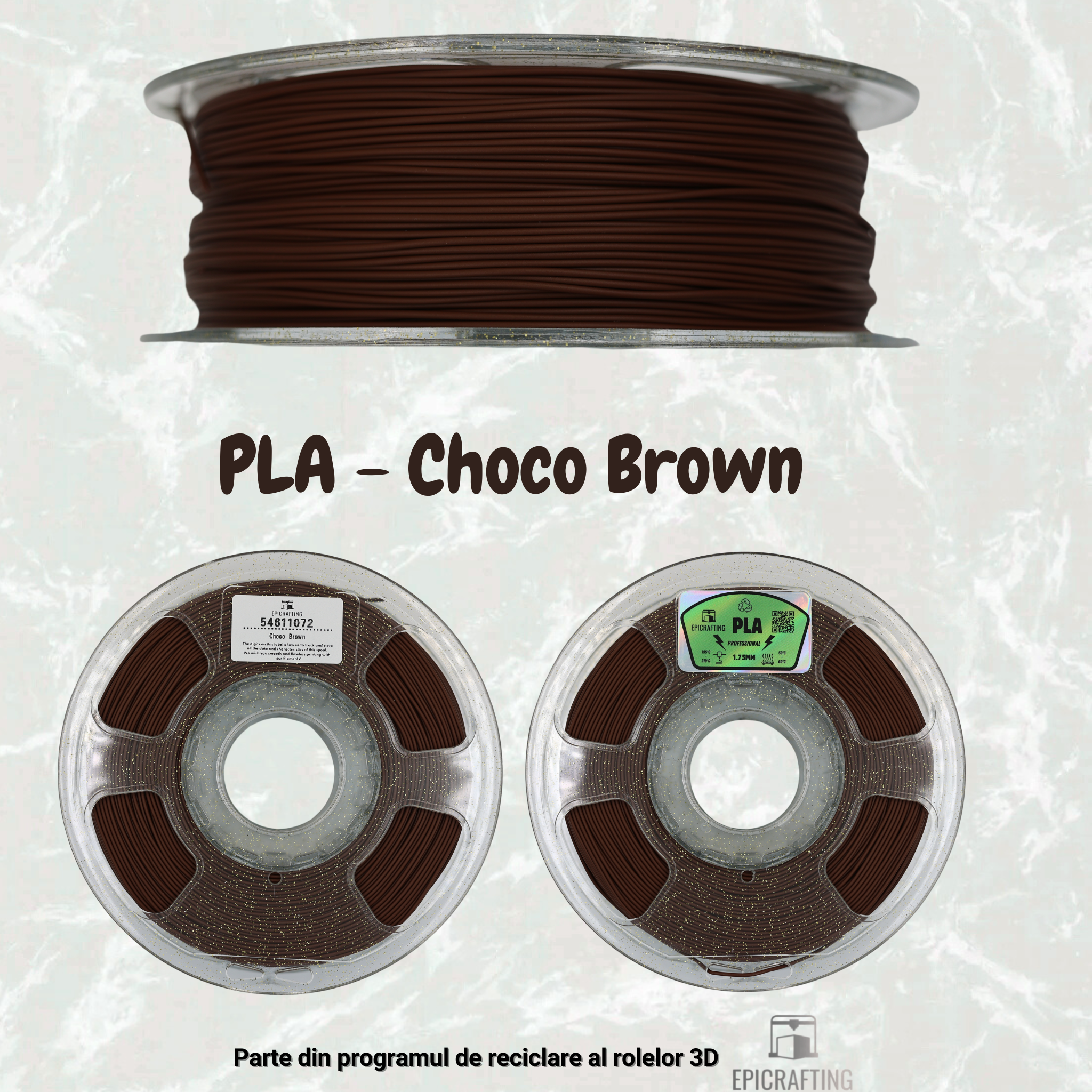 Filament 3D - PLA CHOCO BROWN / MARO CIOCOLATIU
